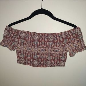 ❤️‍🔥3 for $15 Boho style Offshoulder Printed crop top!